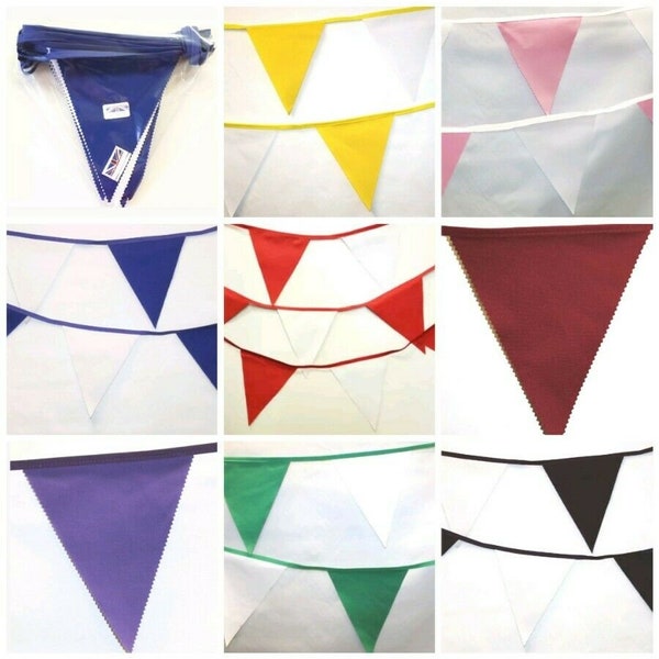 Create your own bunting 10 mtrs wedding / christening / birthday bunting..blue, red , burgundy, purple, green, pink, navy , white , black