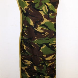 small adult / teenage camouflage apron. Made in England. Green and brown camouflage / Army Green