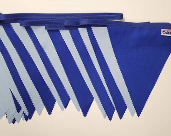 Royal Blue and pale blue bunting - 10 mtr. Made in England