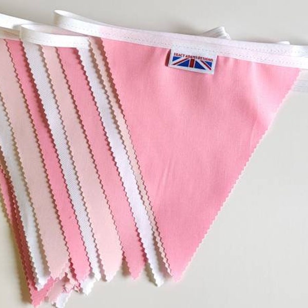 Pink bunting colours - 10 mtr. Made in England