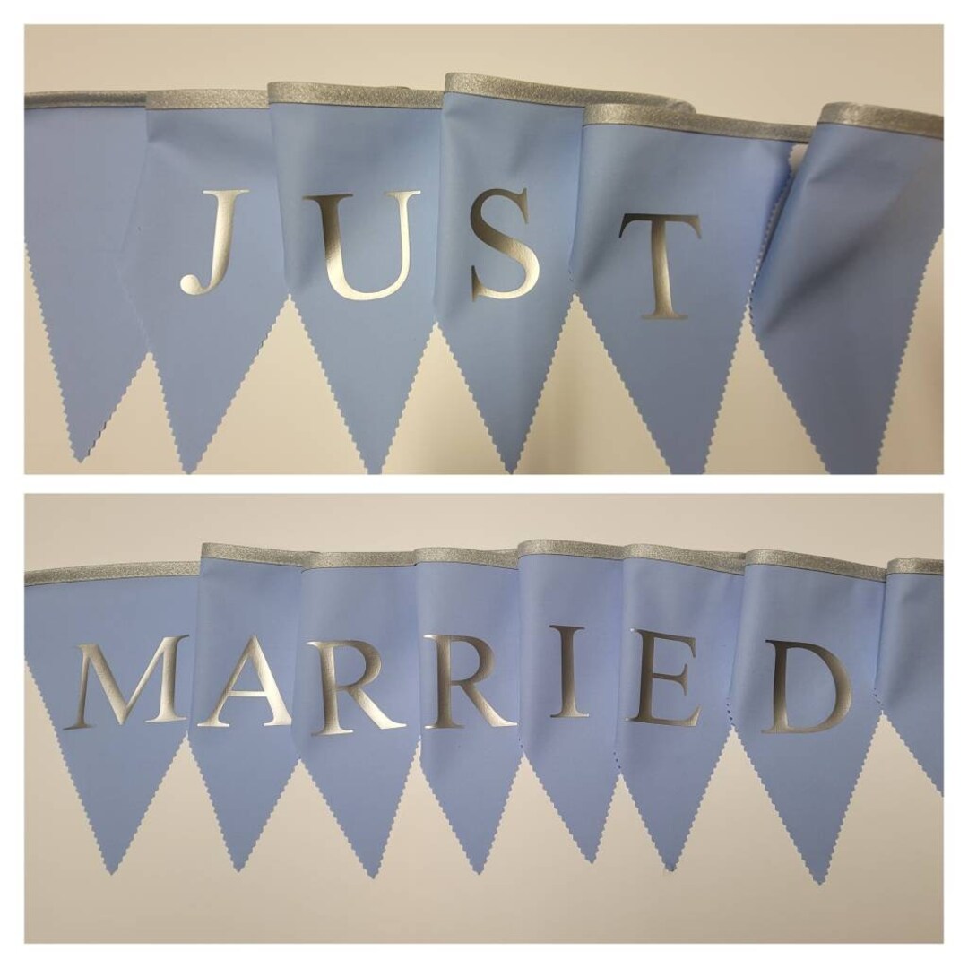 just-married-bunting-silver-print-fabric-wedding-garland-etsy-australia