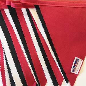 Southampton bunting colours - red, black and white football bunting