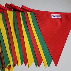 Red, Green and Yellow bunting - 10 mtr Christening / wedding / birthday / reggae / caribbean