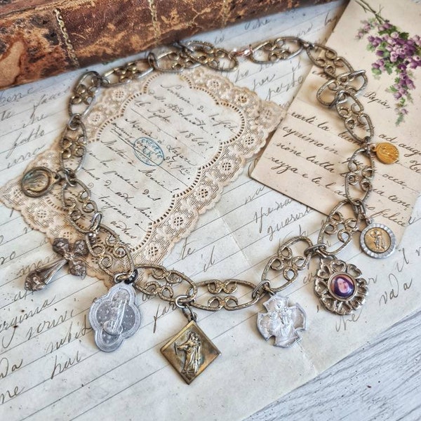 Assemblage Religious Necklace Etsy