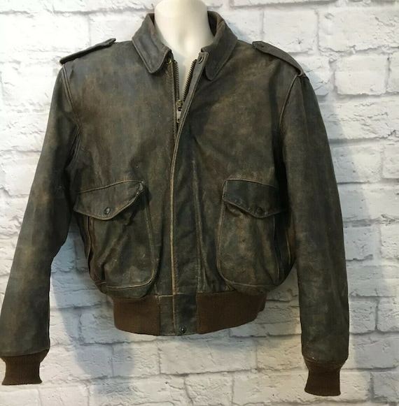 Vintage SCHOTT Brown Leather Jacket Size 44 IS674M