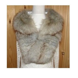 Popular Handmade Recycled Blue Dyed Genuine Fur Stole Collar Scarf Free Shipping Canada USA