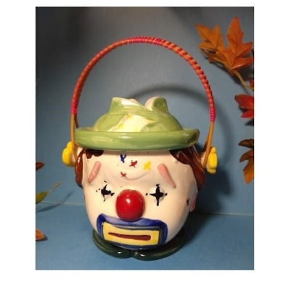 Jar Pot à biscuit craquelin en porcelaine Japon tête de clown triste Livraison Gratuite Canada USA
