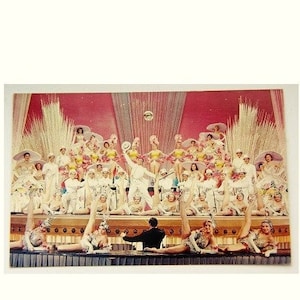 Originale Carte Postale couleur 1957 Les folies Bergère de Paris Un soir au Music-Hall Eddie Constantine rare Livraison Gratuite Canada USA