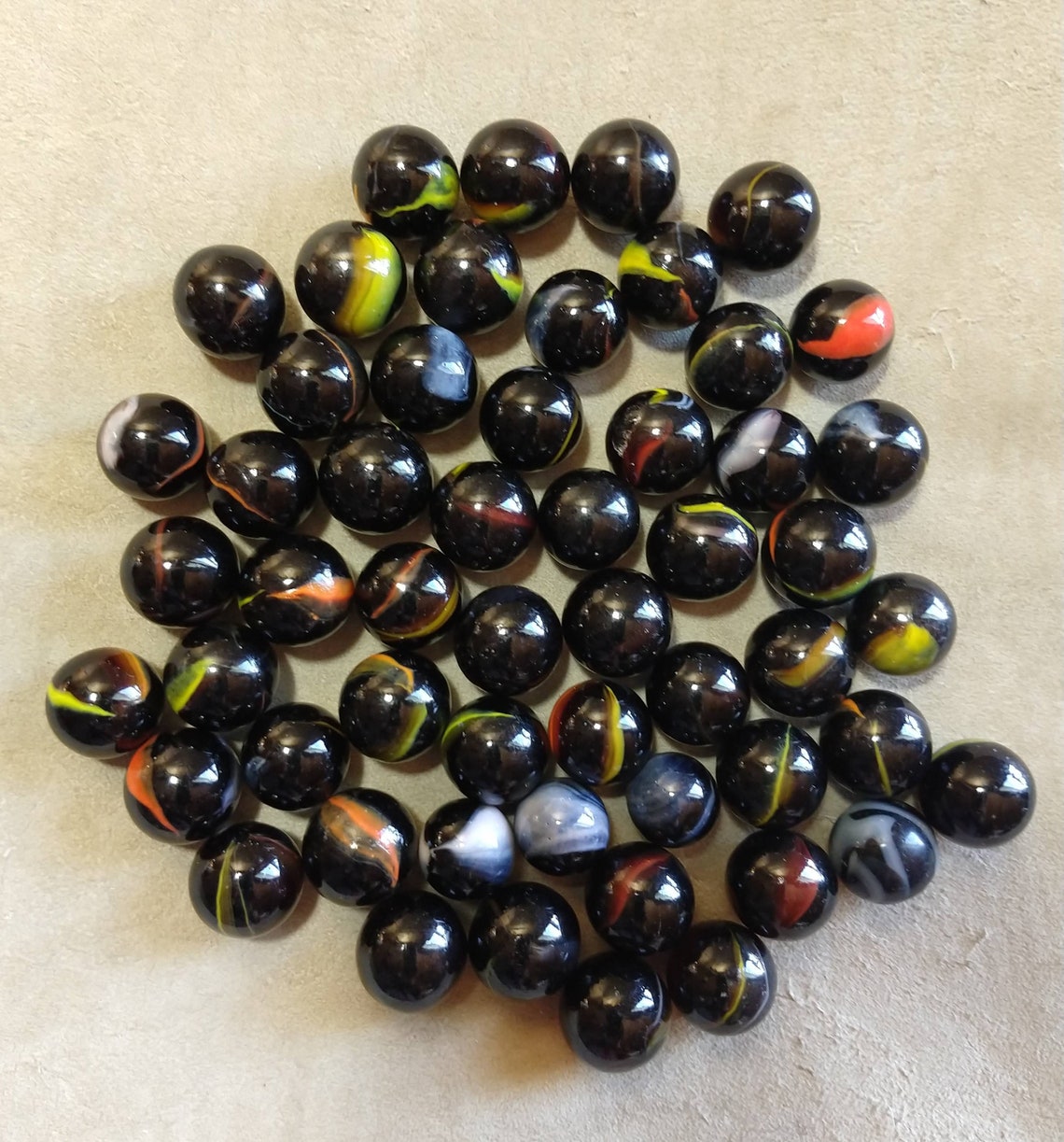 Lot of 54 Marbles Black and Other Colors Free Delivery Canada USA Etsy