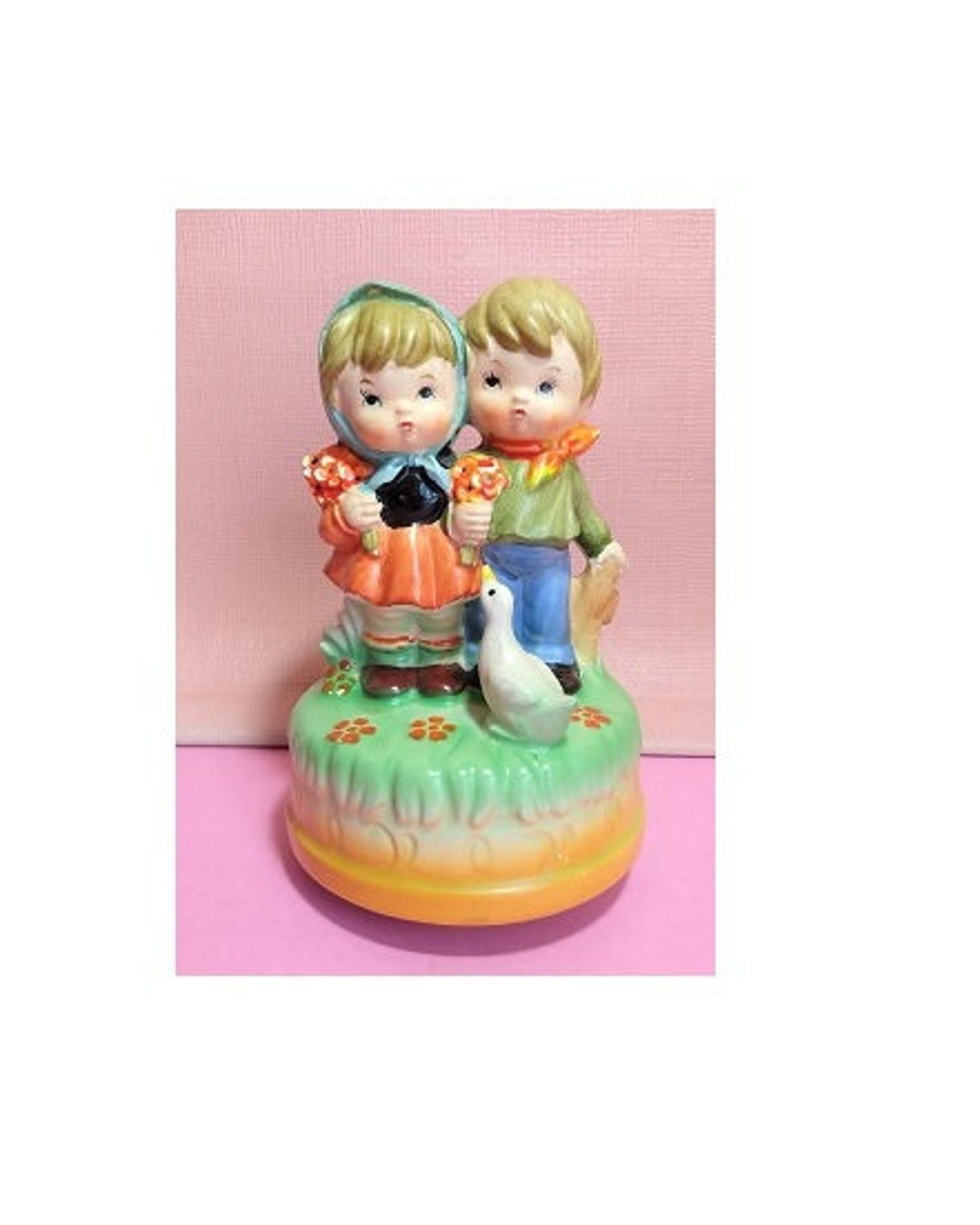Vintage 1970's Music Box Porcelain Figurines Young Etsy