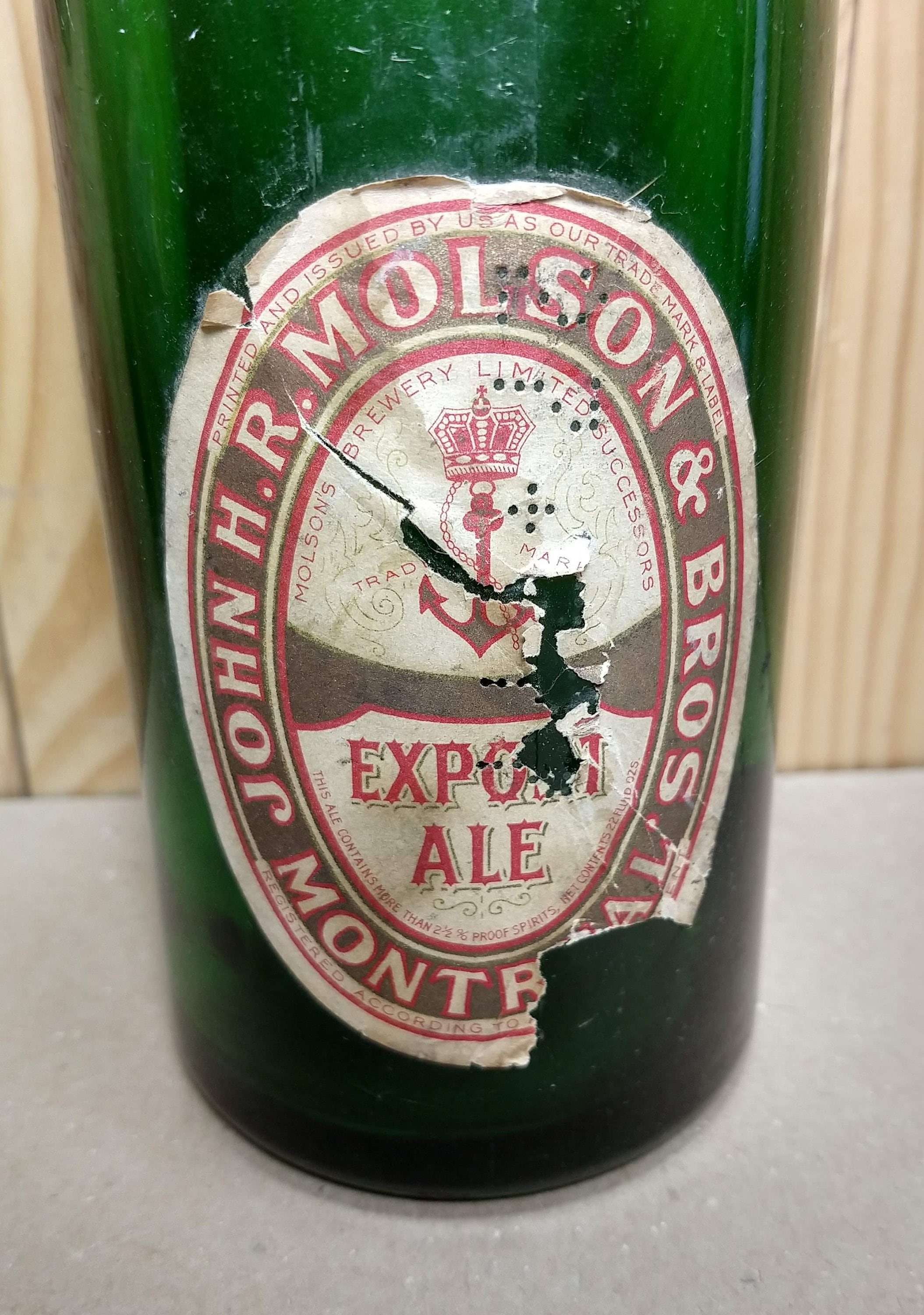 Vintage Antique Beer Bottle John H.R. Molson Montreal Free Etsy