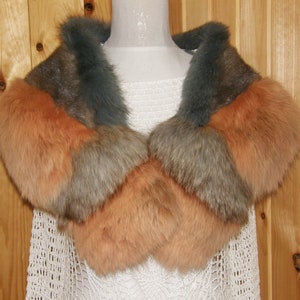 Popular Handmade Recycled Genuine Fur Stole Collar Scarf Free Shipping Canada USA