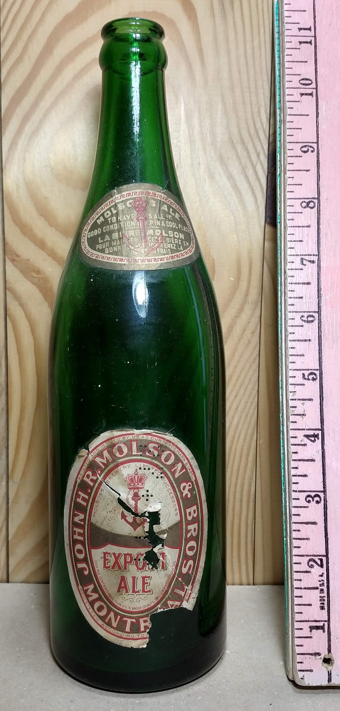 Vintage Antique John H.R. Molson Montreal Beer Bottle Free Etsy