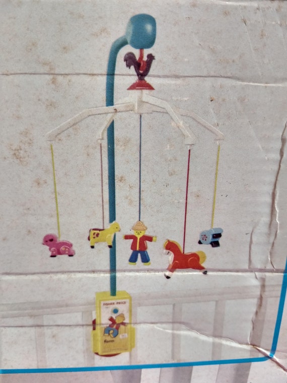 Vintage 1973 Mobile Fisher Price Farm Characters Complete in