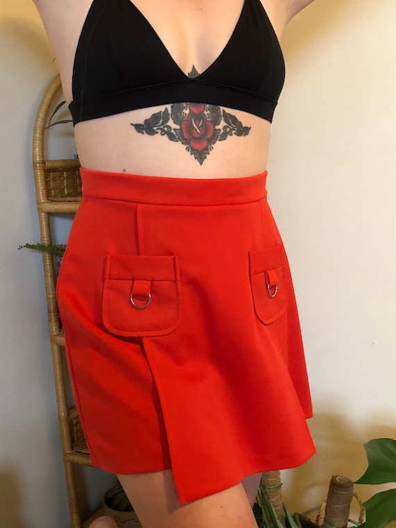 Vintage Polyester Orange Skort - image 1