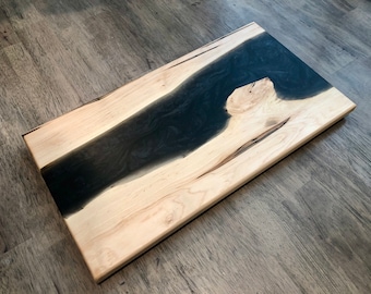 Ambrosia Maple and Black Onyx Epoxy Charcuterie Board