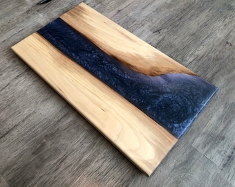 Walnut and Purple Epoxy Charcuterie Board