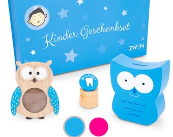 Taufgeschenke für Jungen als Set in Blau - Taufgeschenk, Taufe Geschenk zur Taufe / Kommunion, Erinnerungsbox für Kinder - Geburtsgeschenk