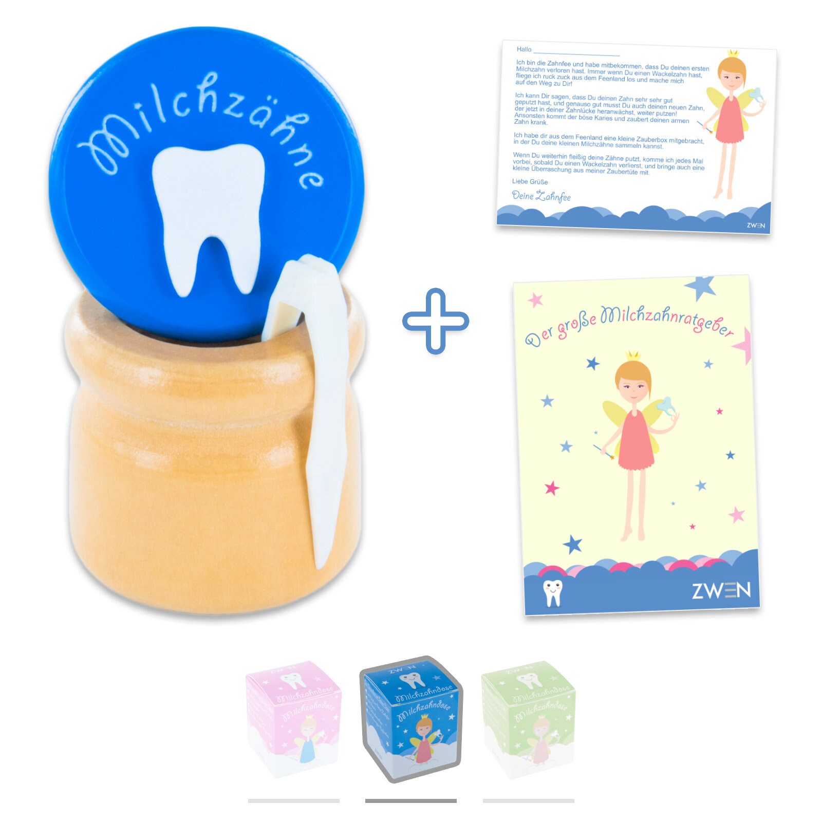 ZWEN Milchzahnbox Milchzahndose Zahndose für Kinder Jungen & Mädchen Milchzähne 