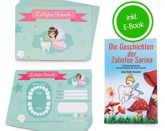 Zahnfee Urkunden als Zahnfee Geschenk / Geschenke von der Zahnfee - Zahnfee Zertifikate / Zertifikat zur Pflege der Milchzähne (Milchzahn)