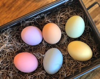 Decorative Ceramic Hen Easter Eggs - 6 pack