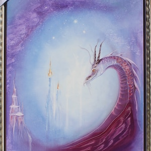 Dragon of Wisdom &gt;&gt; Soul Art &gt;&gt; Original, oil on canvas, picture 50 x 70 cm, spiritual art, energy picture