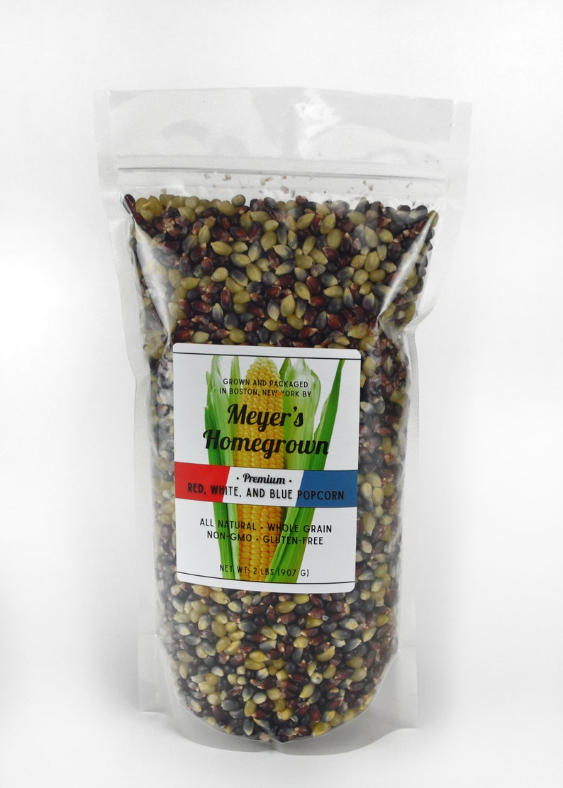 Red, White and Blue Popcorn Kernels Etsy