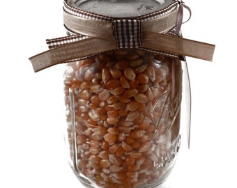 Decorative Pint Mason Jars Filled with Popcorn