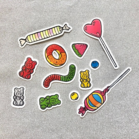 Sweeter than sugar candy Sticker Pack | Candy Stickers | Sweet Stickers |  Vinyl waterproof stickers | Water bottle decal | Laptop decal 