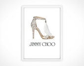 JIMMY CHOO Fashion Print, Wall Art, Quote, Wall Print, Poster, Prints, Digital Print,Typography Print, Home Decor, Wall Hanging, Shoes, A4