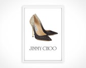 JIMMY CHOO Shoe Print, Fashion Print, Wall Art, Quote, Wall Print, Poster, Prints, Home Print, Digital Print, Typography Print, Home Decor