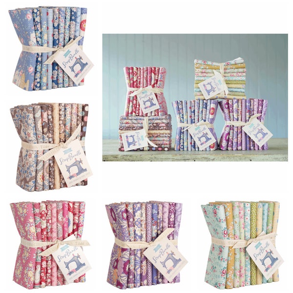 Tilda Scrap fat quarter bundle of 10 fabrics by Tilda. Floral quilting fabrics.