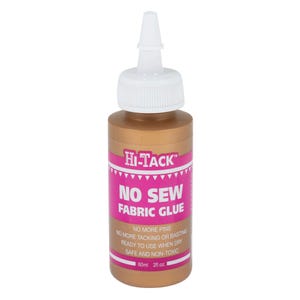 Hi-Tack No Sew Fabric Glue. 60 ml. No more tacking or basting. HT1510