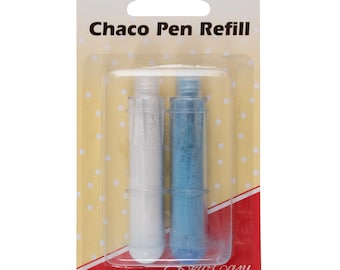 Sew Easy Quilter's Fine Chalk Pen: Weiß und Blau. Wiederbefüllbar