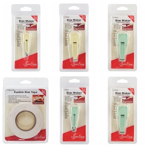 Fusible bias tape maker. Sew Easy: 6 mm, 9 mm, 12 mm, 18 mm, 25 mm.