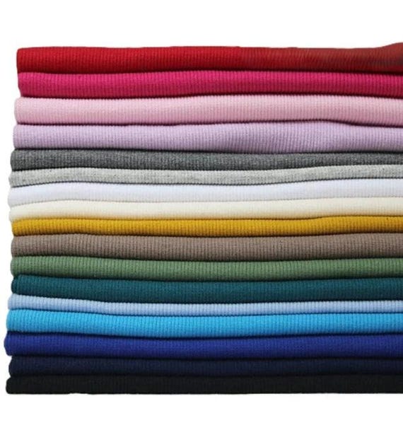 Tissu Jersey Bord-côte Tubulaire Côtelé Indigo - Oeko Tex