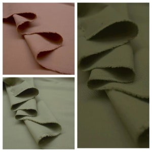 Ice brown and verbena green cotton gabardine twill. By Cousette, France. Home decor, dressmaking and crafts.