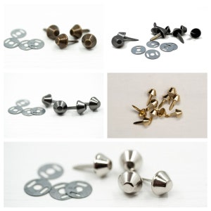 4/50 Pack X Metall Taschennieten / Füße Für die Taschenherstellung. 12 mm, 5 Farben