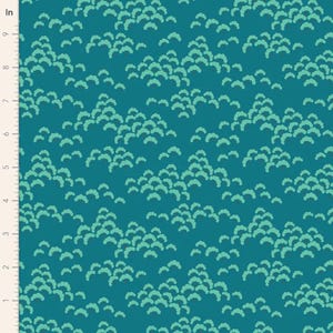 Tilda Bloomsville fabrics by the Fat quarter - cotton quilting fabric. Pine/Turquoise