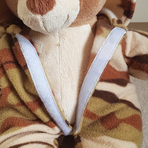 Teddy bear clothes: hooded onesie sewing pattern, with hoodie/jacket hack (instant PDF download) image 9