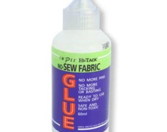 Hi-Tack No Sew Fabric Glue. 60 ml. No more tacking or basting. HT1510