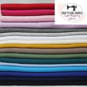 Tubular jersey ribbing knit cotton fabric x half metre. Oeko-Tex. Ribbed cuffing, waistbands.