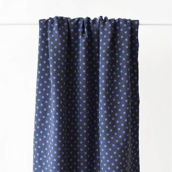 Polkadot Iris Dots viscose woven dressmaking fabric. By Cousette. Per 1/2m