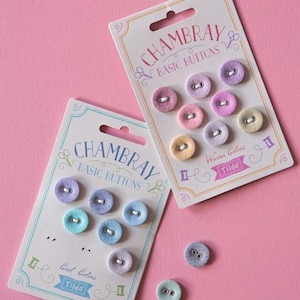 Tilda Chambray Basic fabric covered buttons , 16 mm (8 pieces)