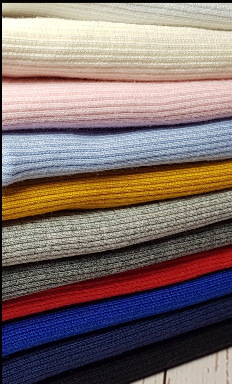 Tubular Jersey Ribbing Knit Cotton Fabric X Half Metre. Etsy UK