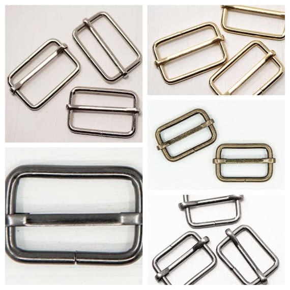 2 X Welded Metal Strap Slider Buckle for Bag Making. 25/32/38 Mm. 