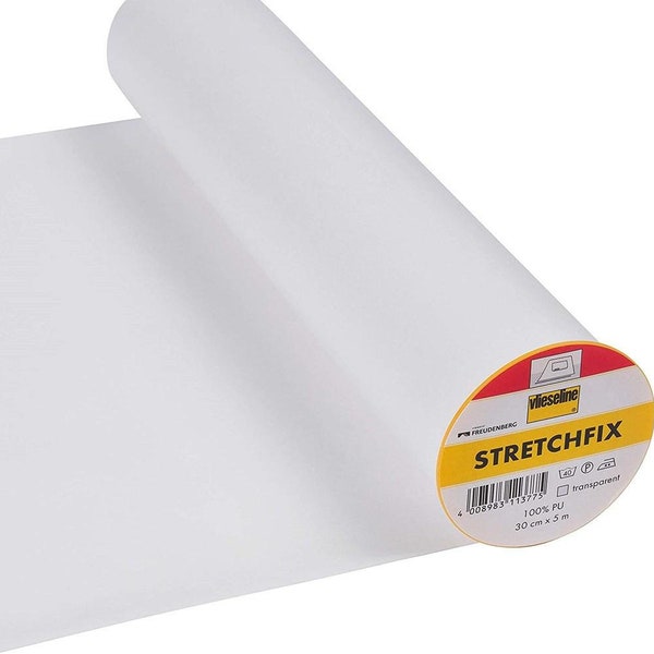 StretchFix T300 de Vilene Vleiseline 30 cm de large. Bande thermosoudable sur papier transfert. Thermocollant double face. 1/2 m