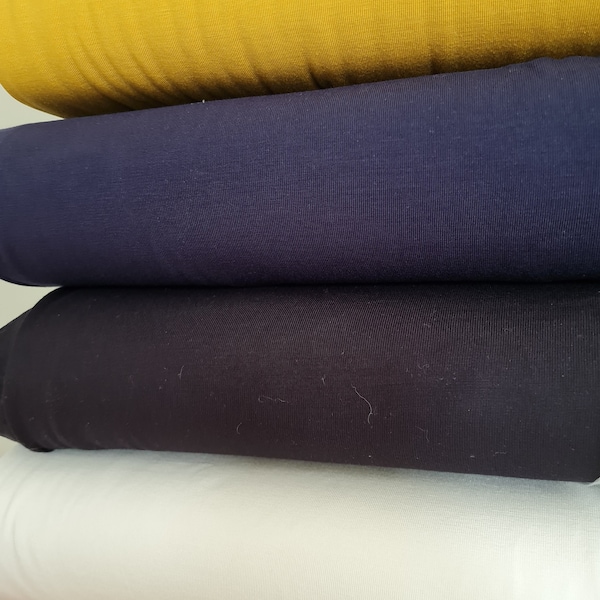 Solid Plain Bamboo stretch jersey knit fabric Oeko-Tex fabric. 5% elastane per 1/2m
