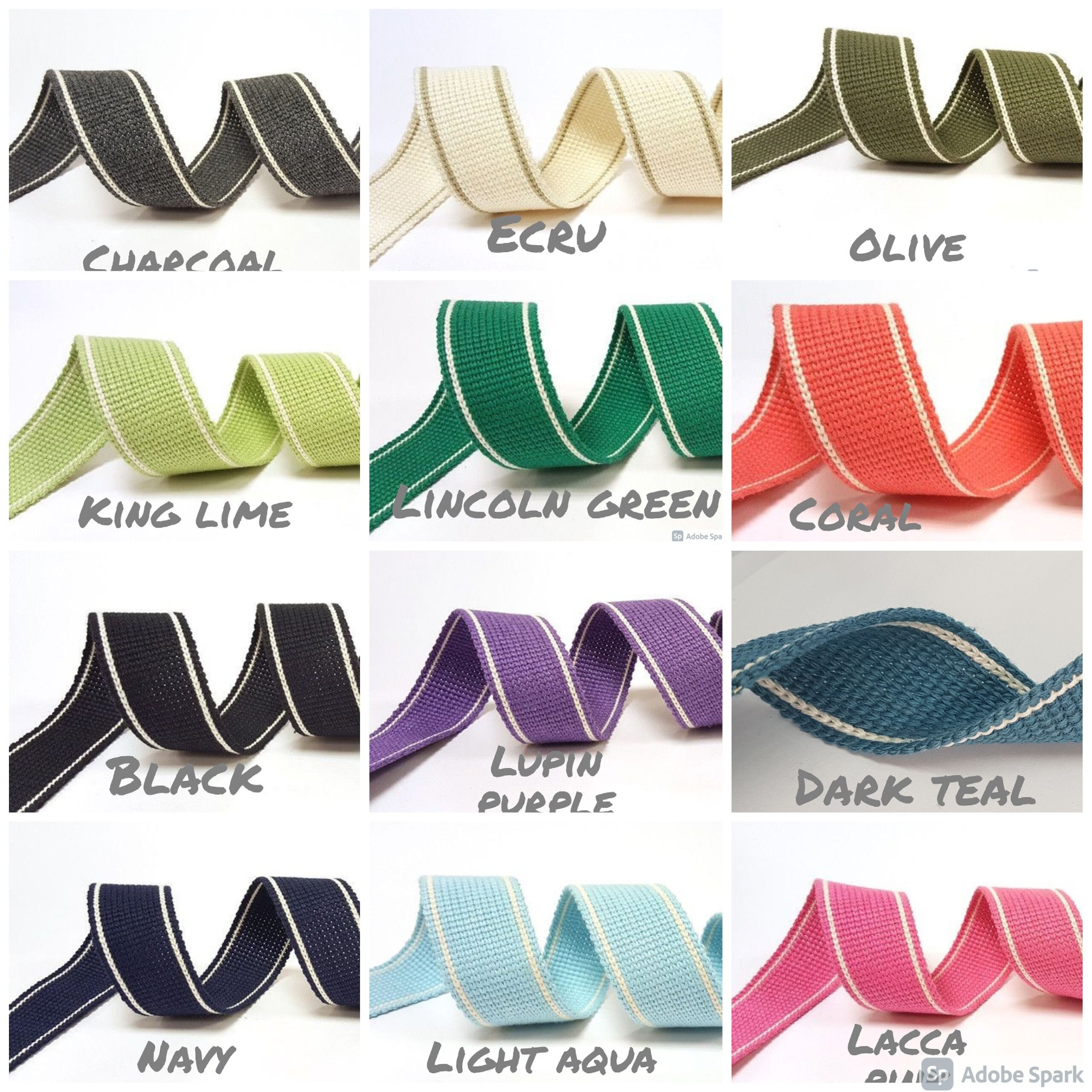 Cotton Blend Heavy Weight White Striped Bag Strapping/webbing Etsy UK