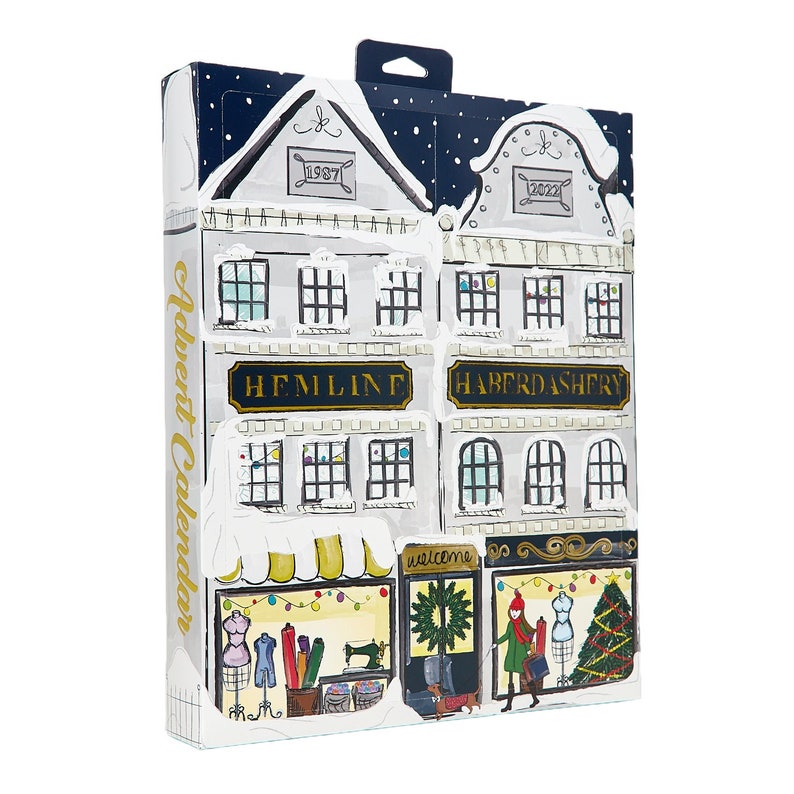 Hemline Sewing Christmas Advent Calendar 2022 with contents. 
